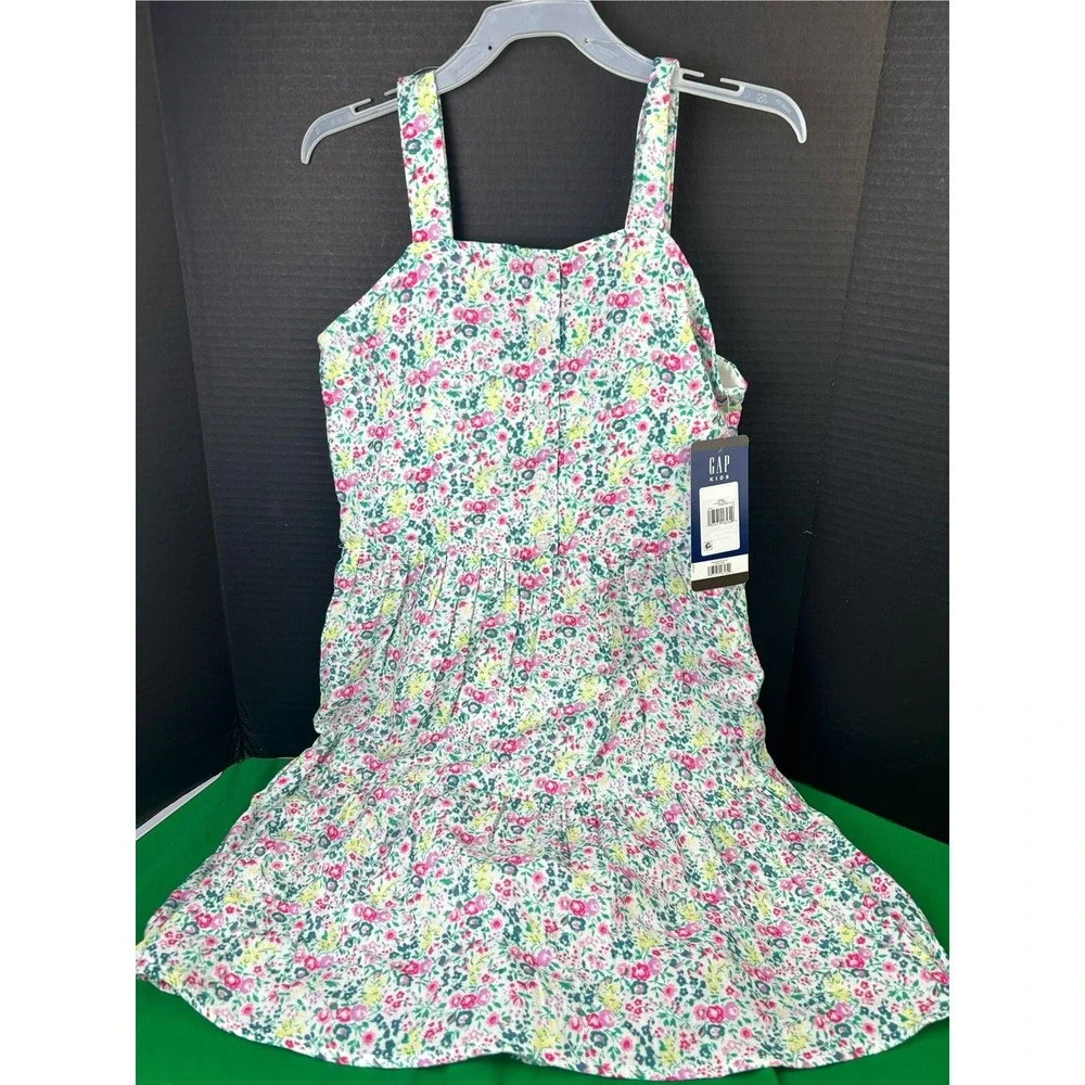 Gap Kids Girls Floral Woven Summer Dress Square Neck Sleeveless XL 14/16